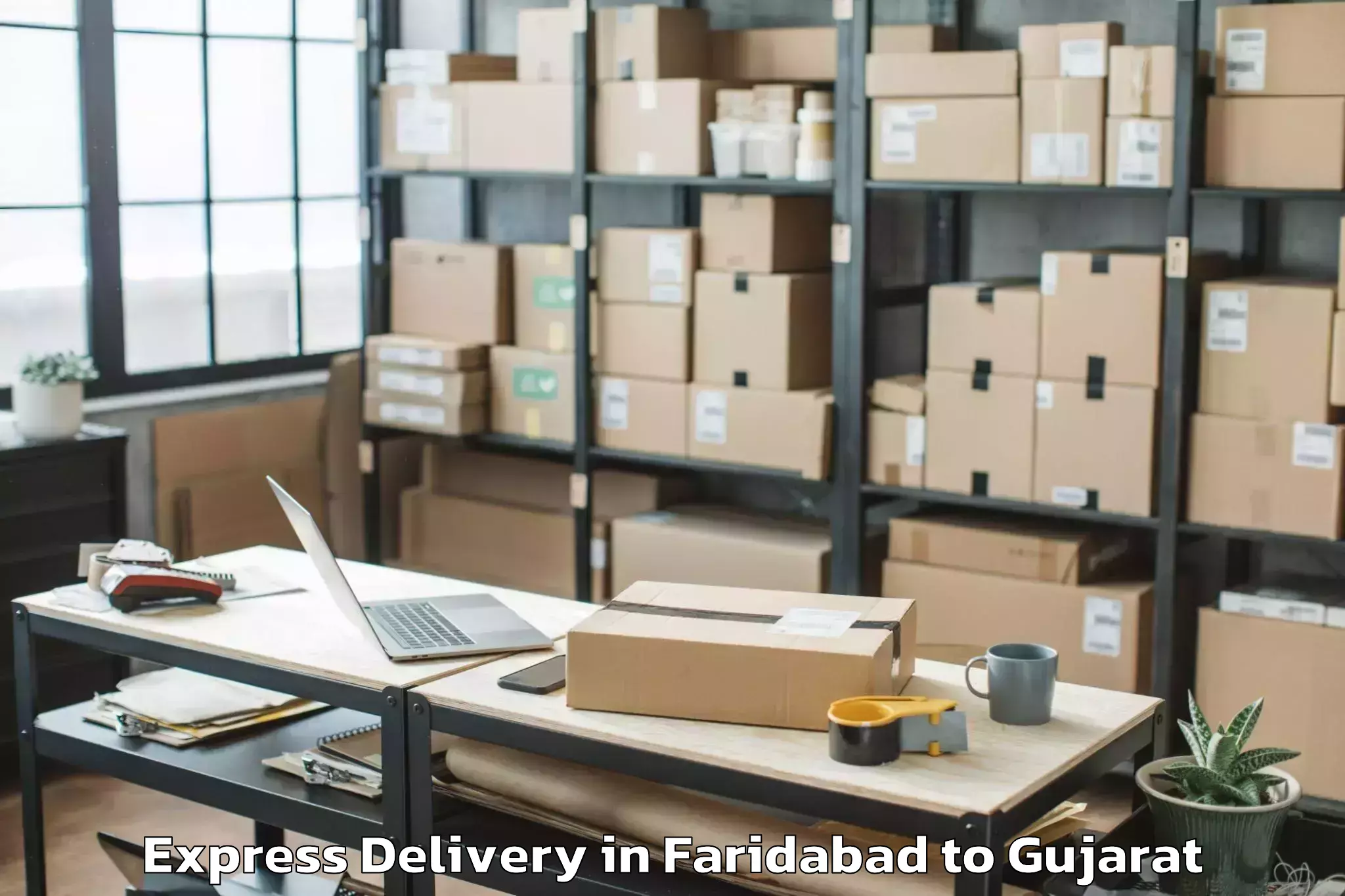 Top Faridabad to Ganpat University Mehsana Express Delivery Available